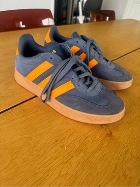 Men's Adidas Gazelle Navy and Orange Low-Top Sneakers